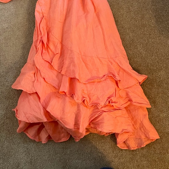 Ralph Lauren Peach Cotton Rap Dress - Picture 2 of 3